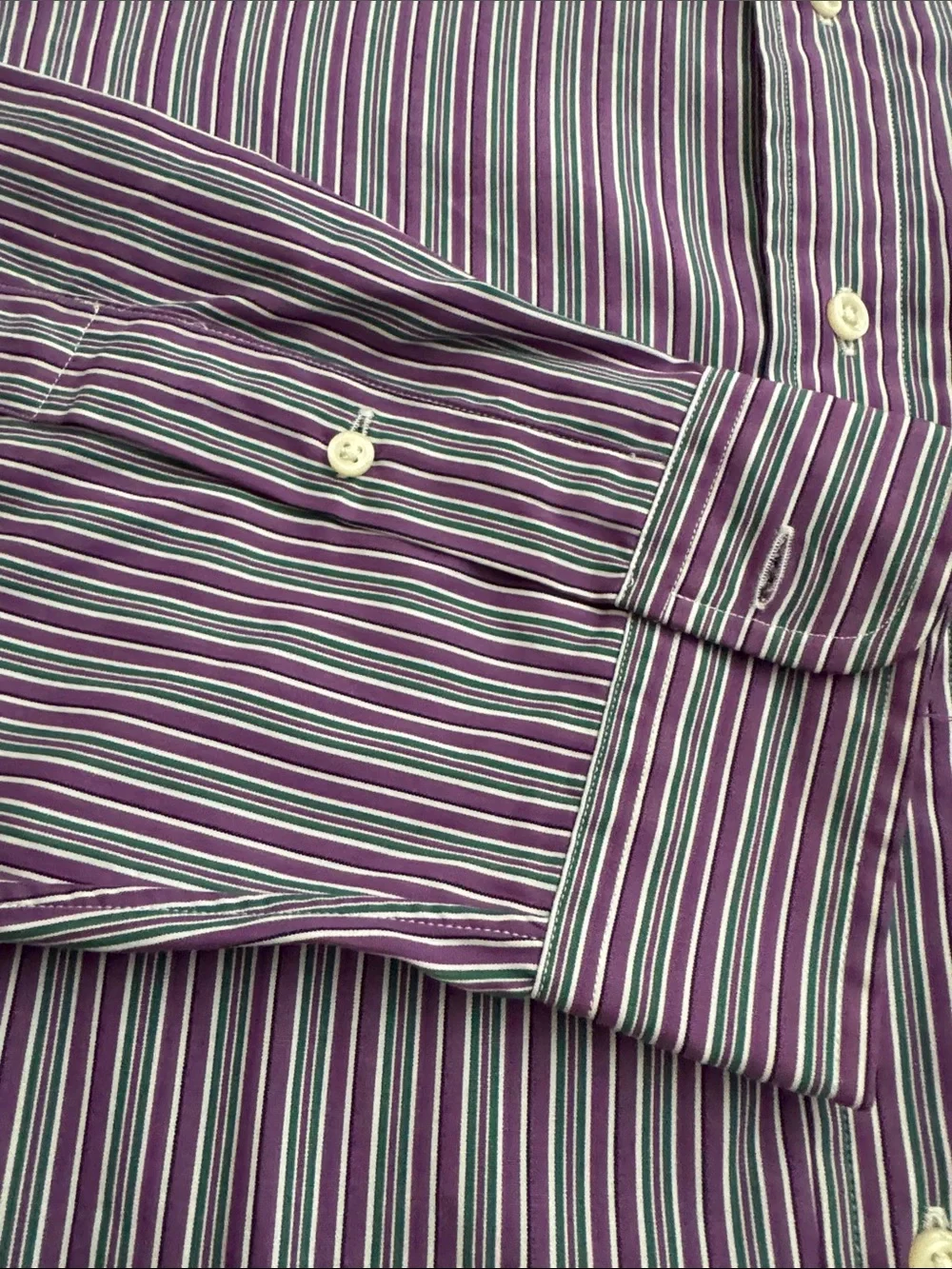 Polo by Ralph Lauren Purple and Green Striped Button-Down Shirt